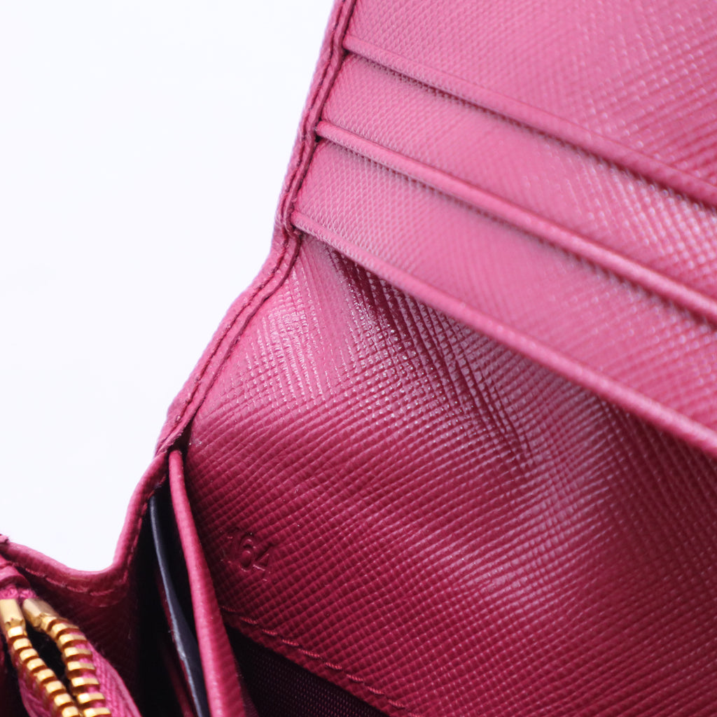 Saffiano Leather Bag Cartera Prada Rosa Prada Saffiano Long Pink W20003