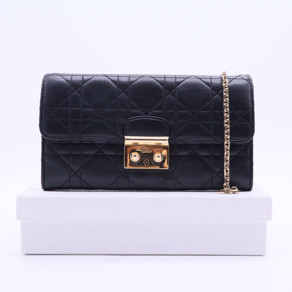 Ultra Lady Dior Cannage Quilt Lambskin Long Rendezvous Wallet on Chain W20135