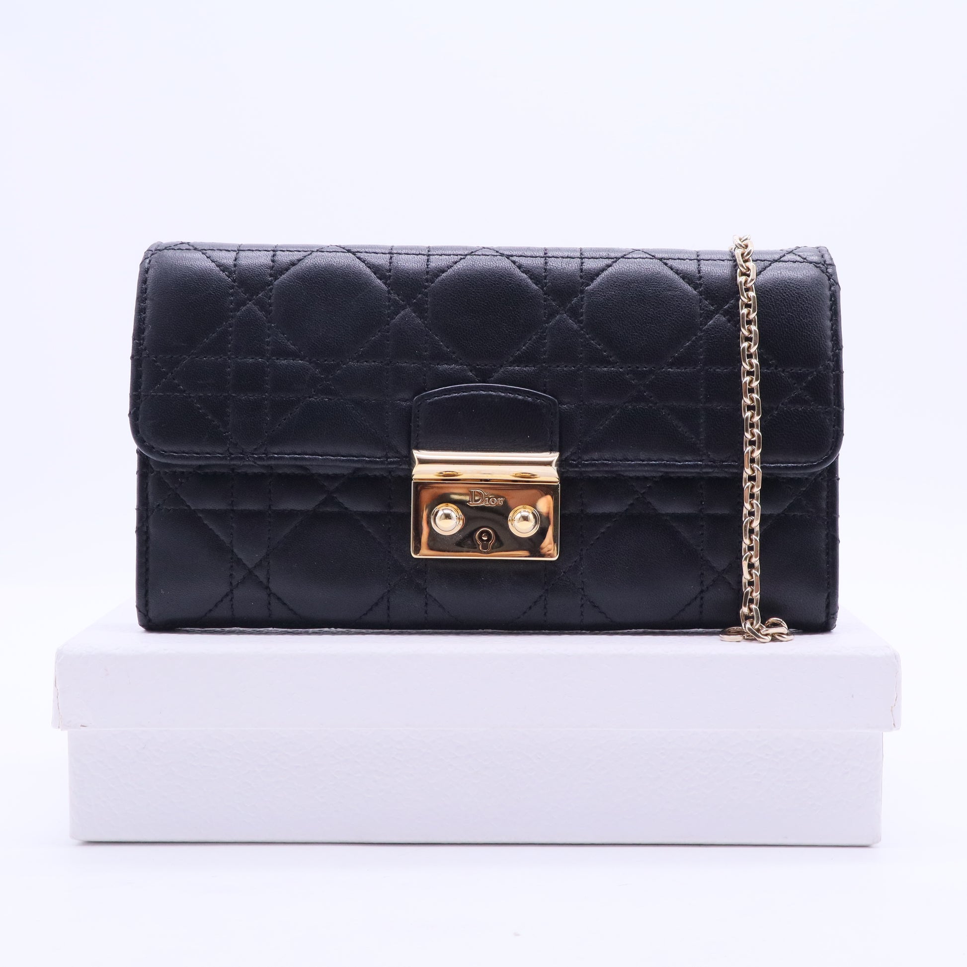 Ultra Lady Dior Cannage Quilt Lambskin Long Rendezvous Wallet on Chain W20135