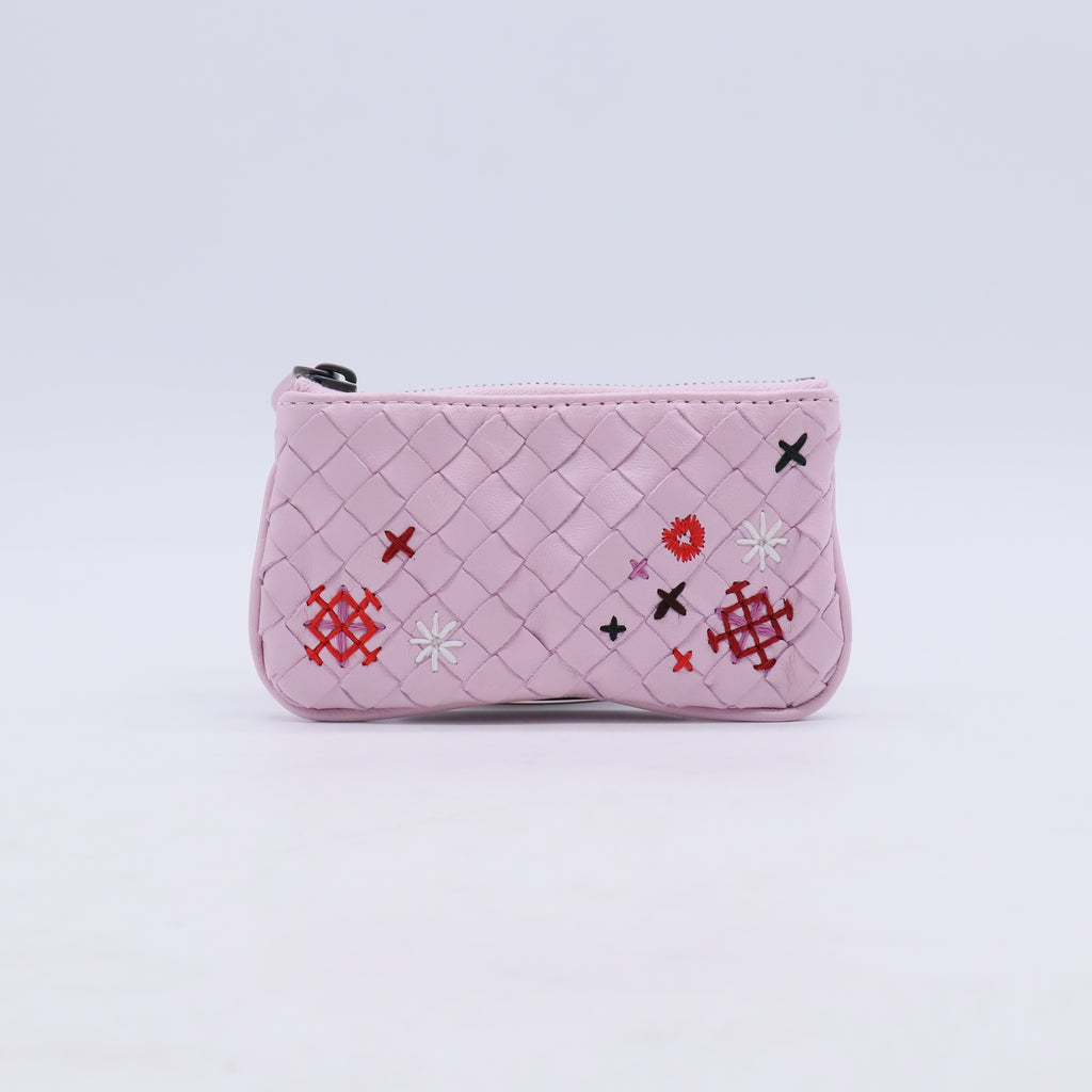 Bottega Veneta Intrecciato Embroidered Coin Purse Key Case W21257