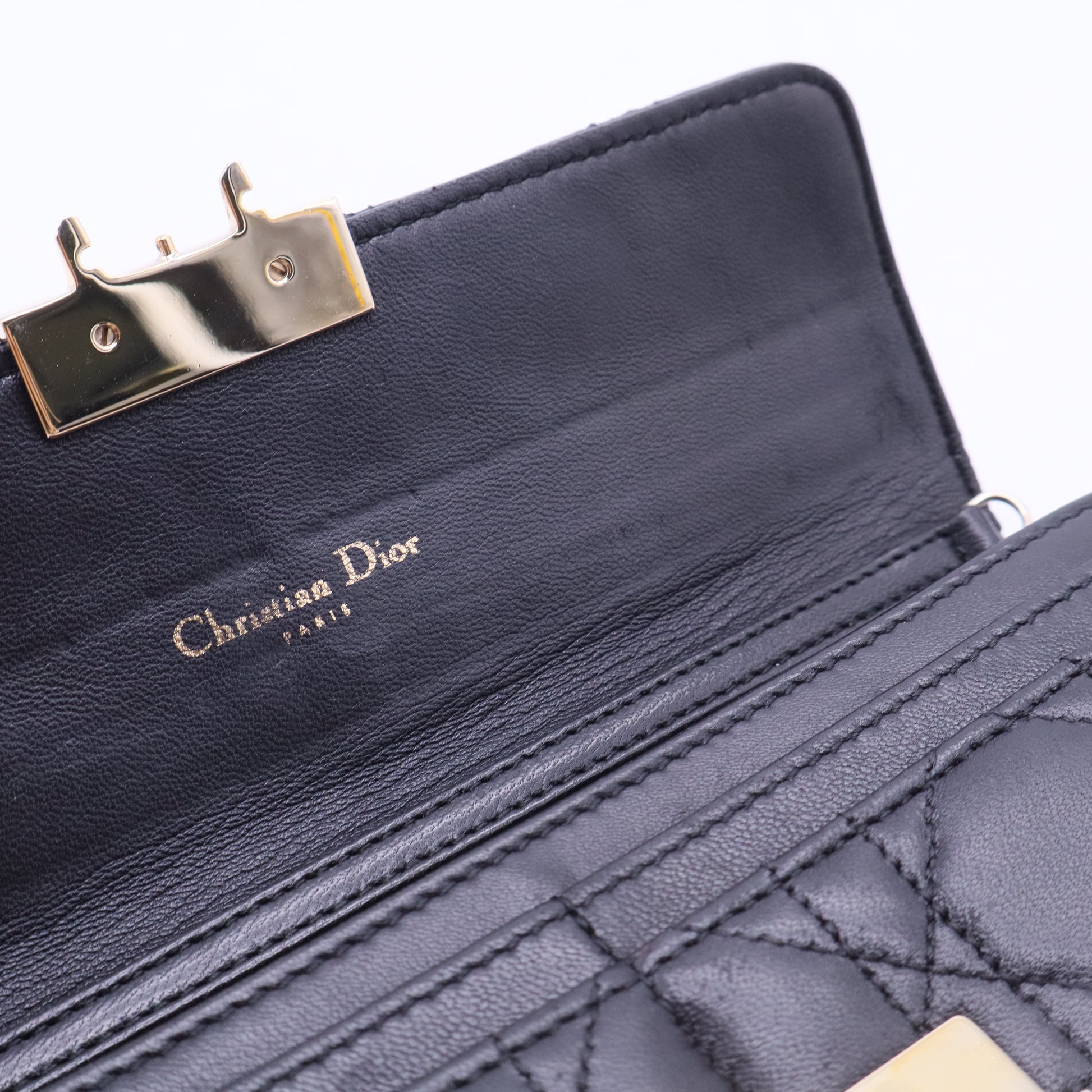 Ultra Lady Dior Cannage Quilt Lambskin Long Rendezvous Wallet on Chain W20135
