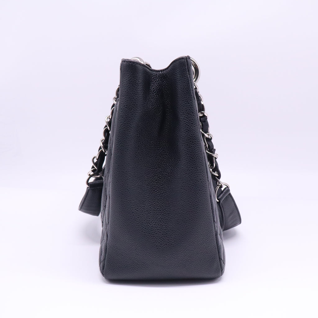 Chanel Black Quilted Caviar Leather Grand Shopping Tote Bag twins B21768