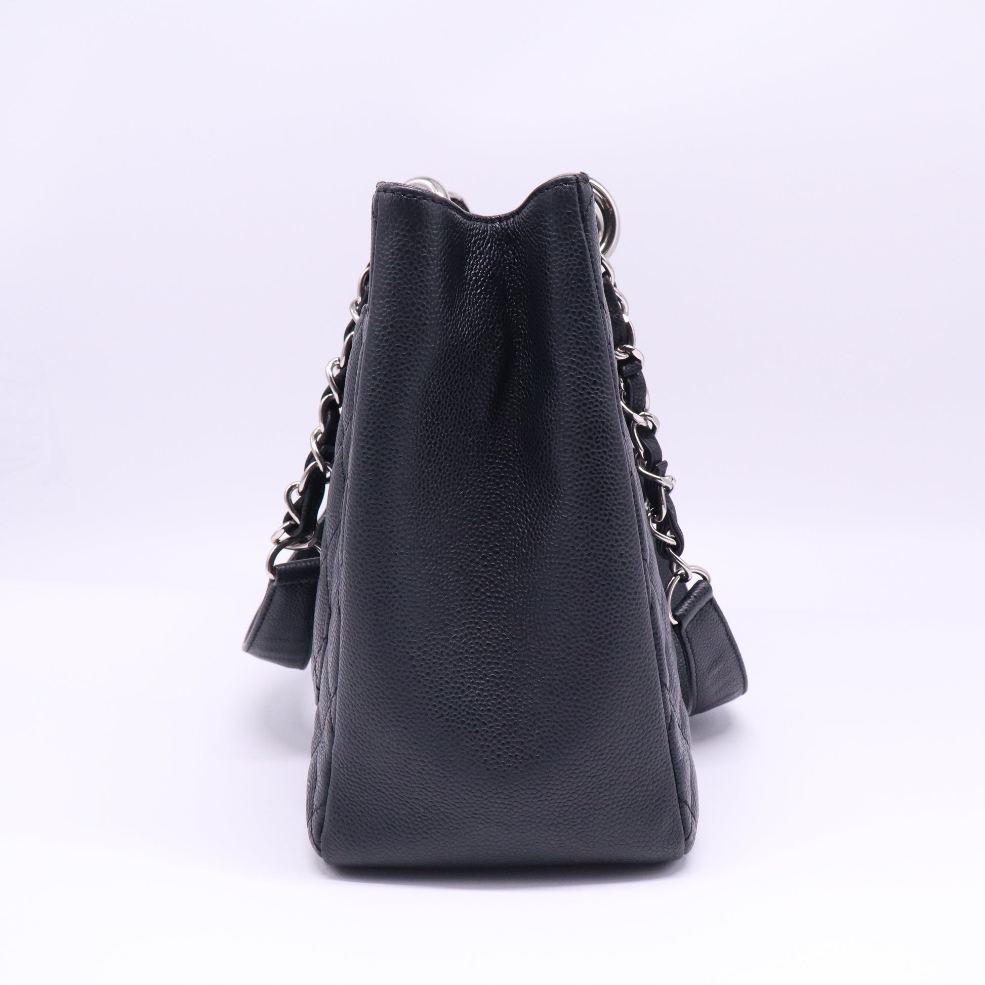 Chanel Black Quilted Caviar Leather Grand Shopping Tote Bag twins B21768