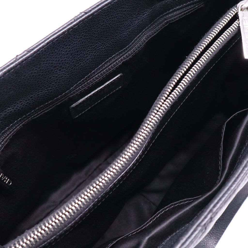 Chanel Black Quilted Caviar Leather Grand Shopping Tote Bag twins B21768