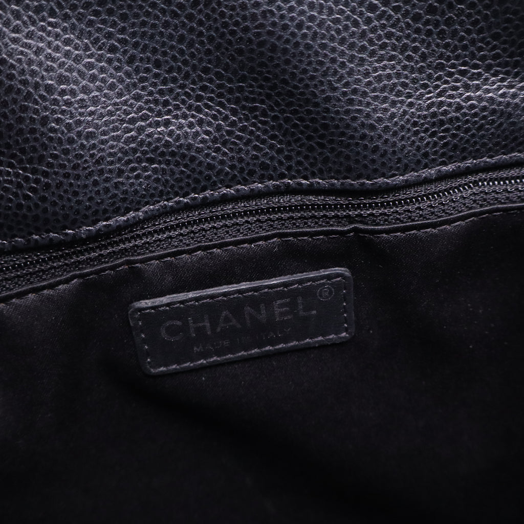 Chanel Black Quilted Caviar Leather Grand Shopping Tote Bag twins B21768