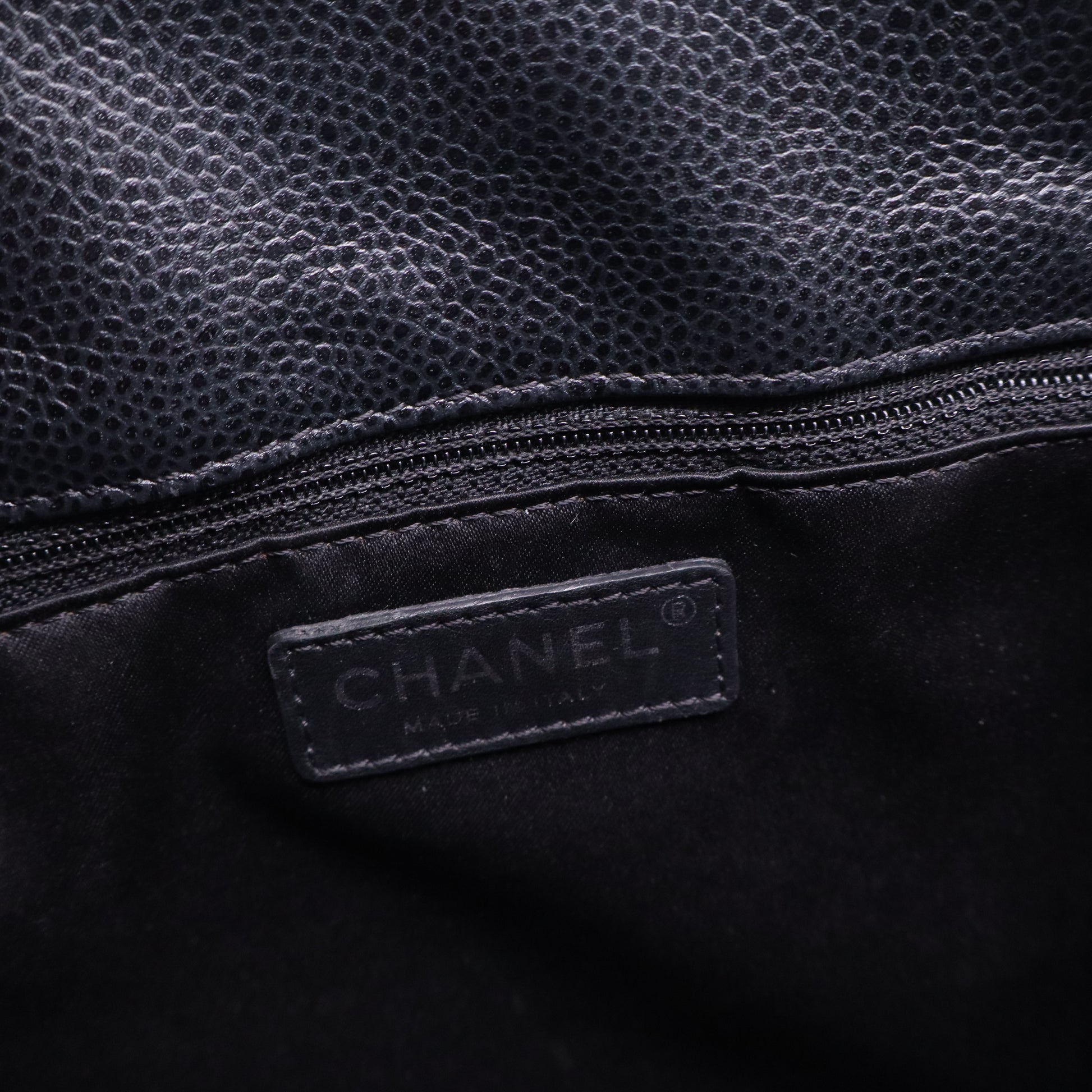 Chanel Black Quilted Caviar Leather Grand Shopping Tote Bag twins B21768