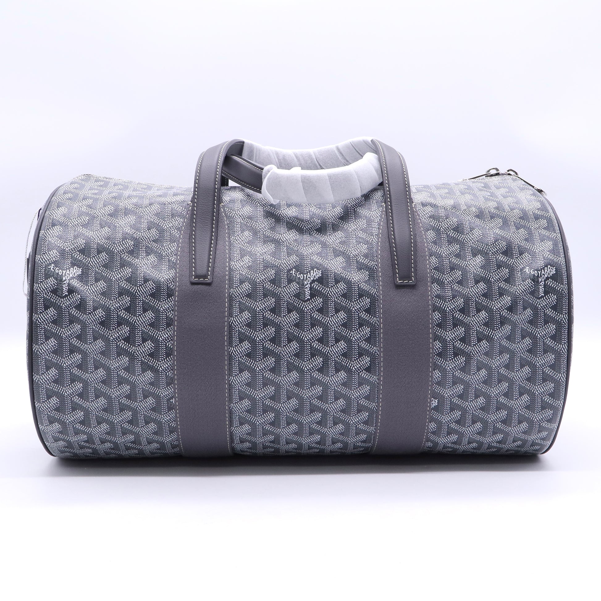 Goyardine Barrel 40 Sports Bag Dark Grey twins