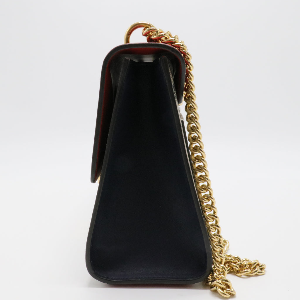 GG Supreme Monogram Moon Calfskin Medium Padlock Shoulder Bag