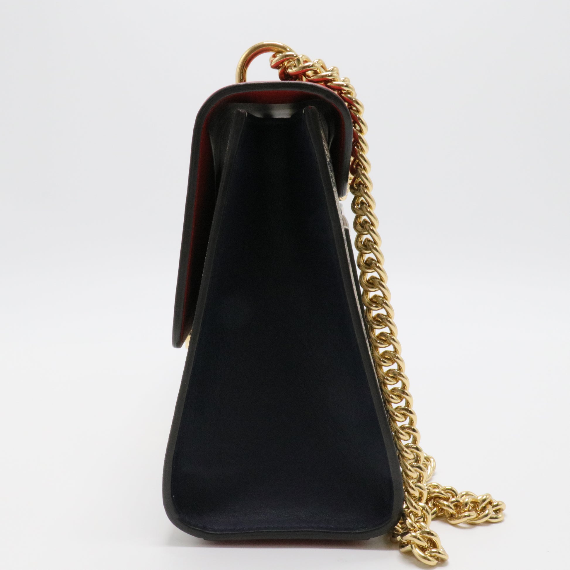 GG Supreme Monogram Moon Calfskin Medium Padlock Shoulder Bag