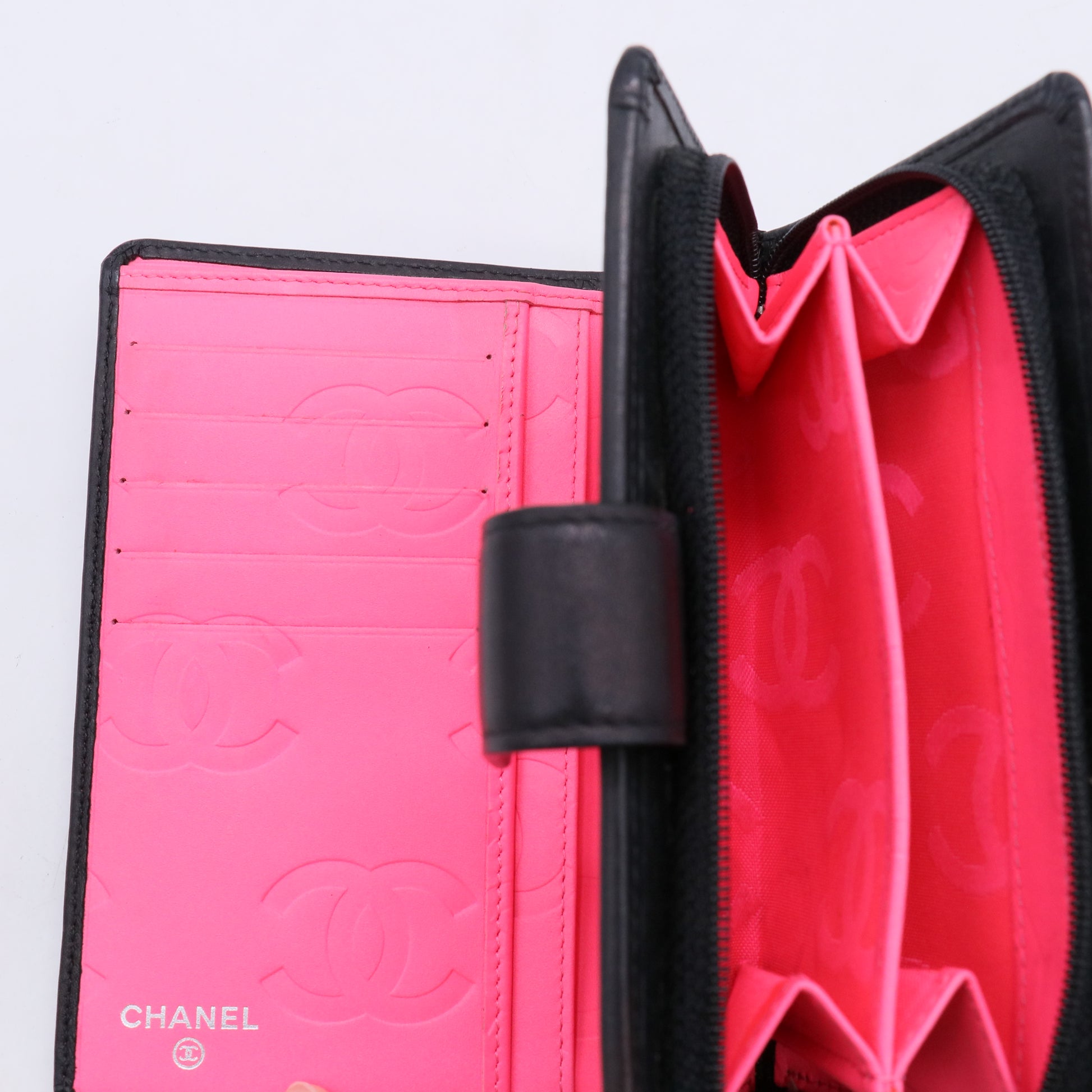 Chanel Cambon Compact Wallet Quilted Lambskin twins LDJ4324