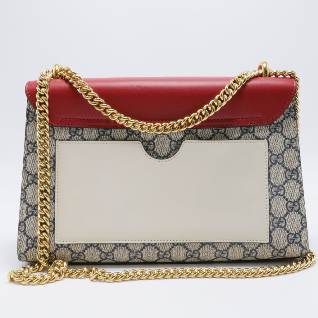 GG Supreme Monogram Moon Calfskin Medium Padlock Shoulder Bag