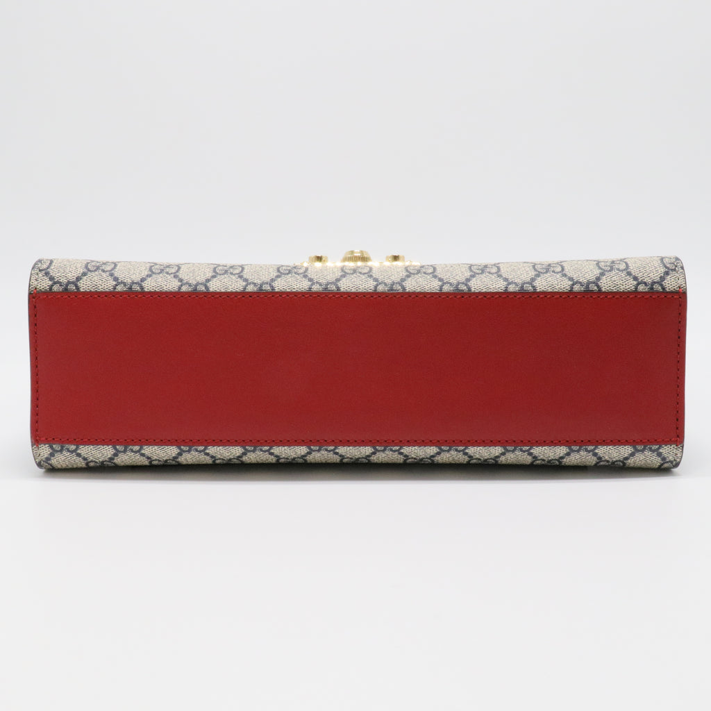 GG Supreme Monogram Moon Calfskin Medium Padlock Shoulder Bag
