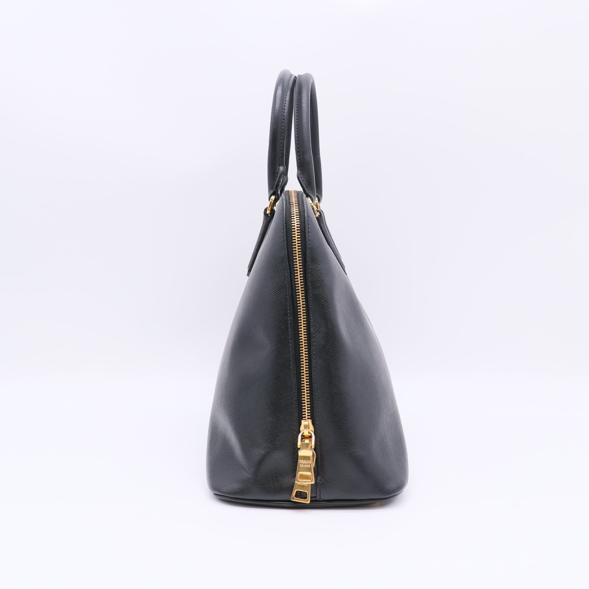 Prada Medium Saffiano Lux Promenade Satchel Bag in Nero (Black) B23050