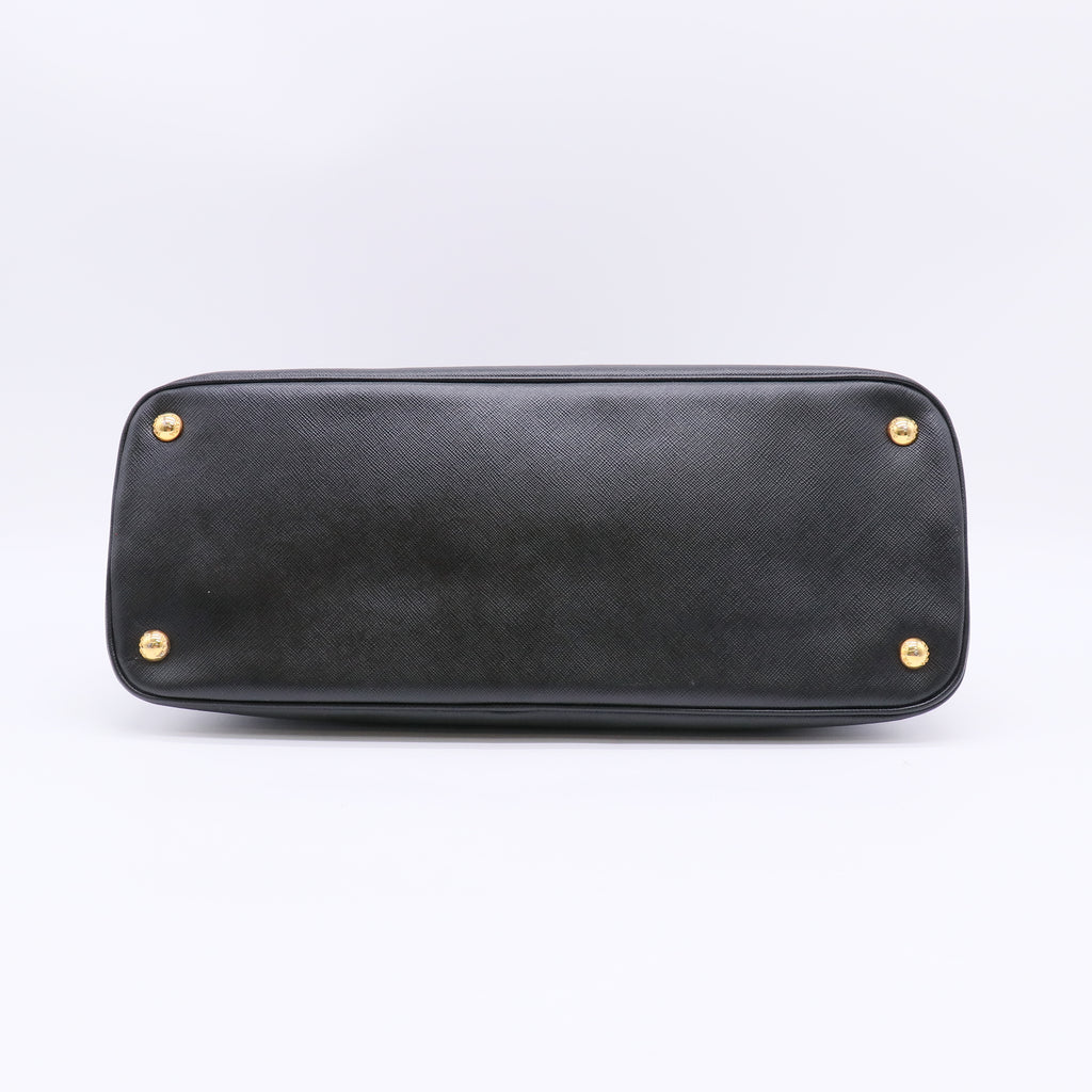 Prada Medium Saffiano Lux Promenade Satchel Bag in Nero (Black) B23050
