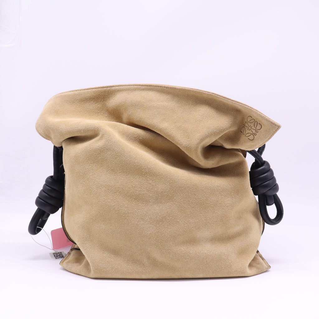 Loewe Flamenco handbag camel suede Twins LDJ4010
