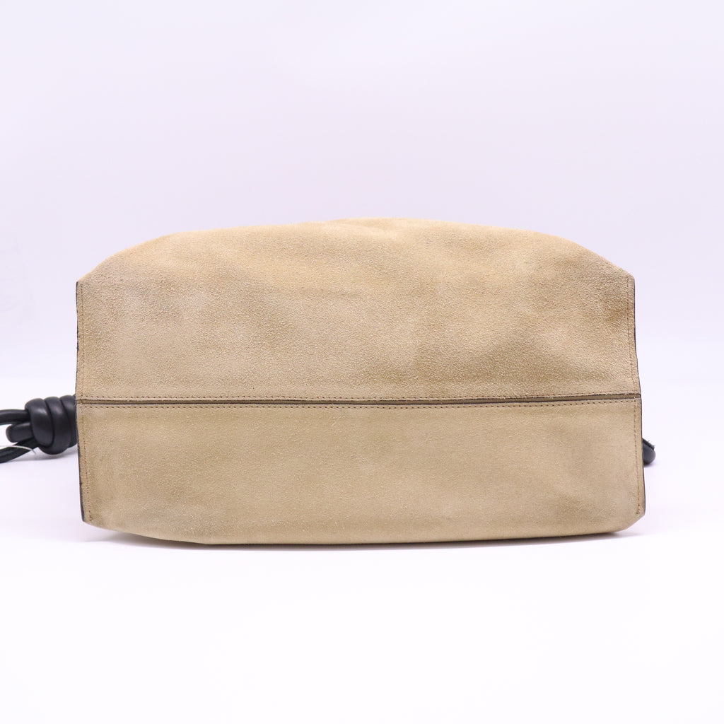 Loewe Flamenco handbag camel suede Twins LDJ4010