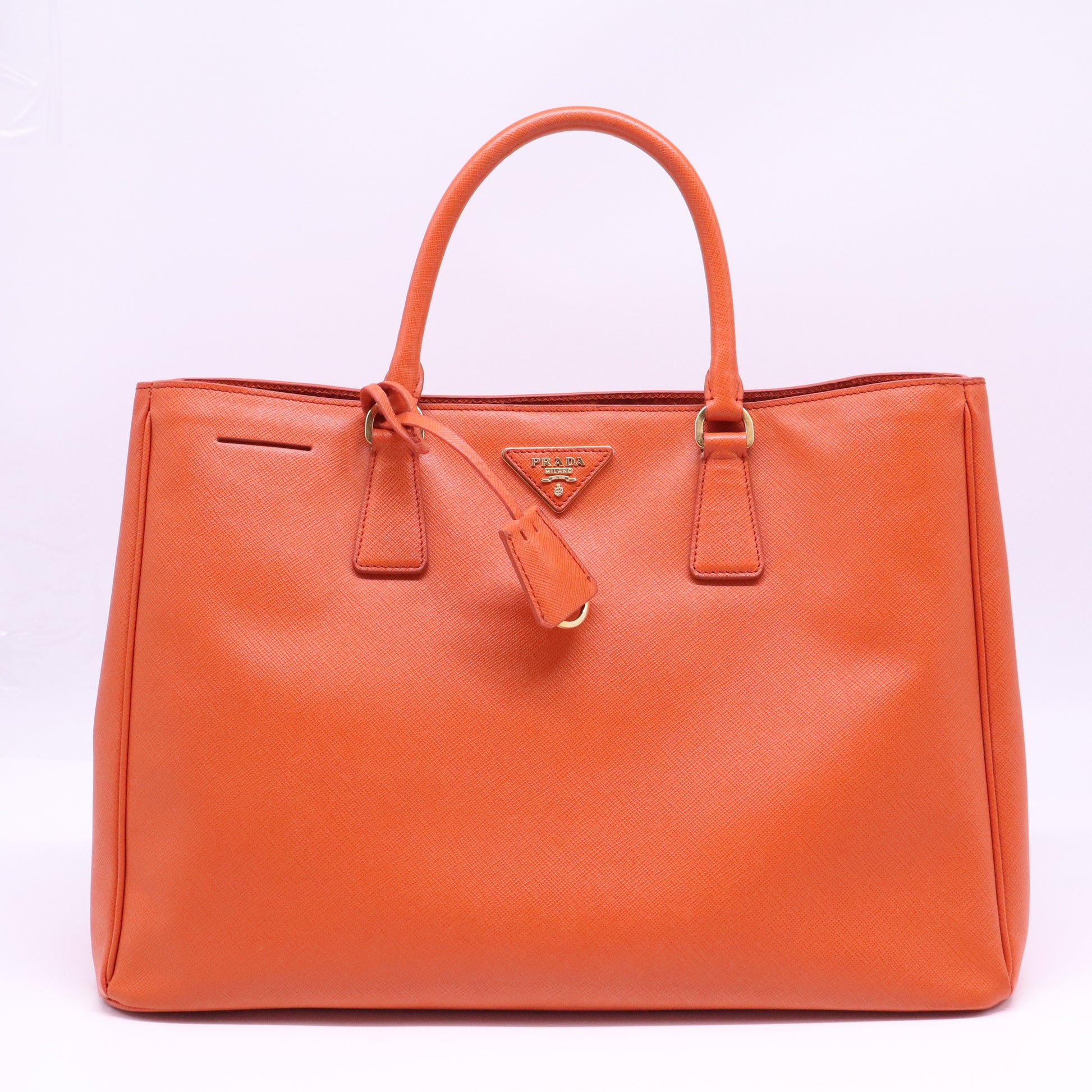Orange Saffiano Lux Leather Large Gardener's Tote  B21751