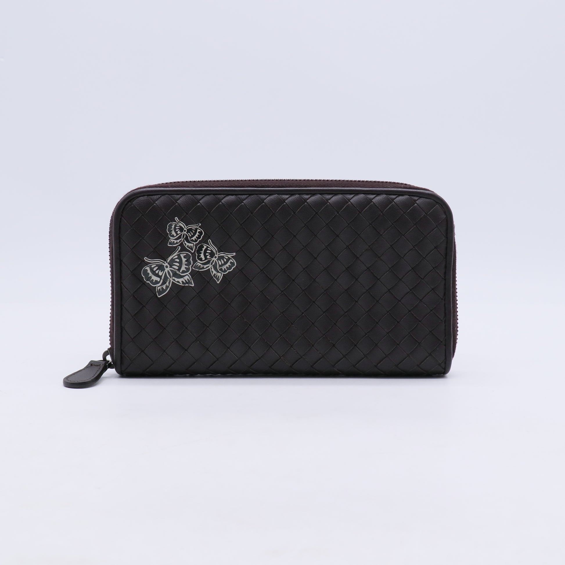 Bottega Veneta Intrecciato Leather Zip Around Wallet W21207