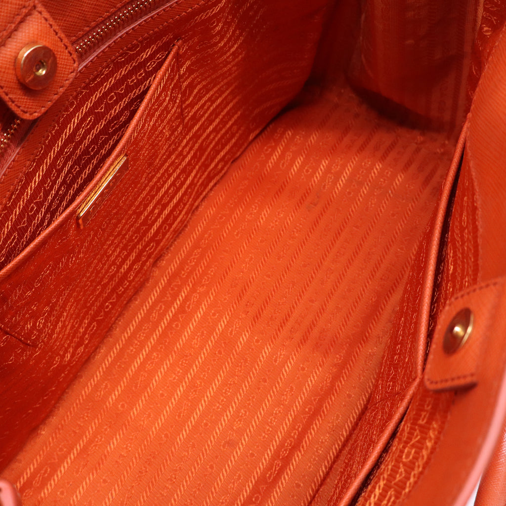Orange Saffiano Lux Leather Large Gardener's Tote  B21751