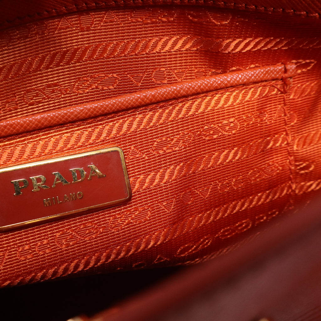 Orange Saffiano Lux Leather Large Gardener's Tote  B21751