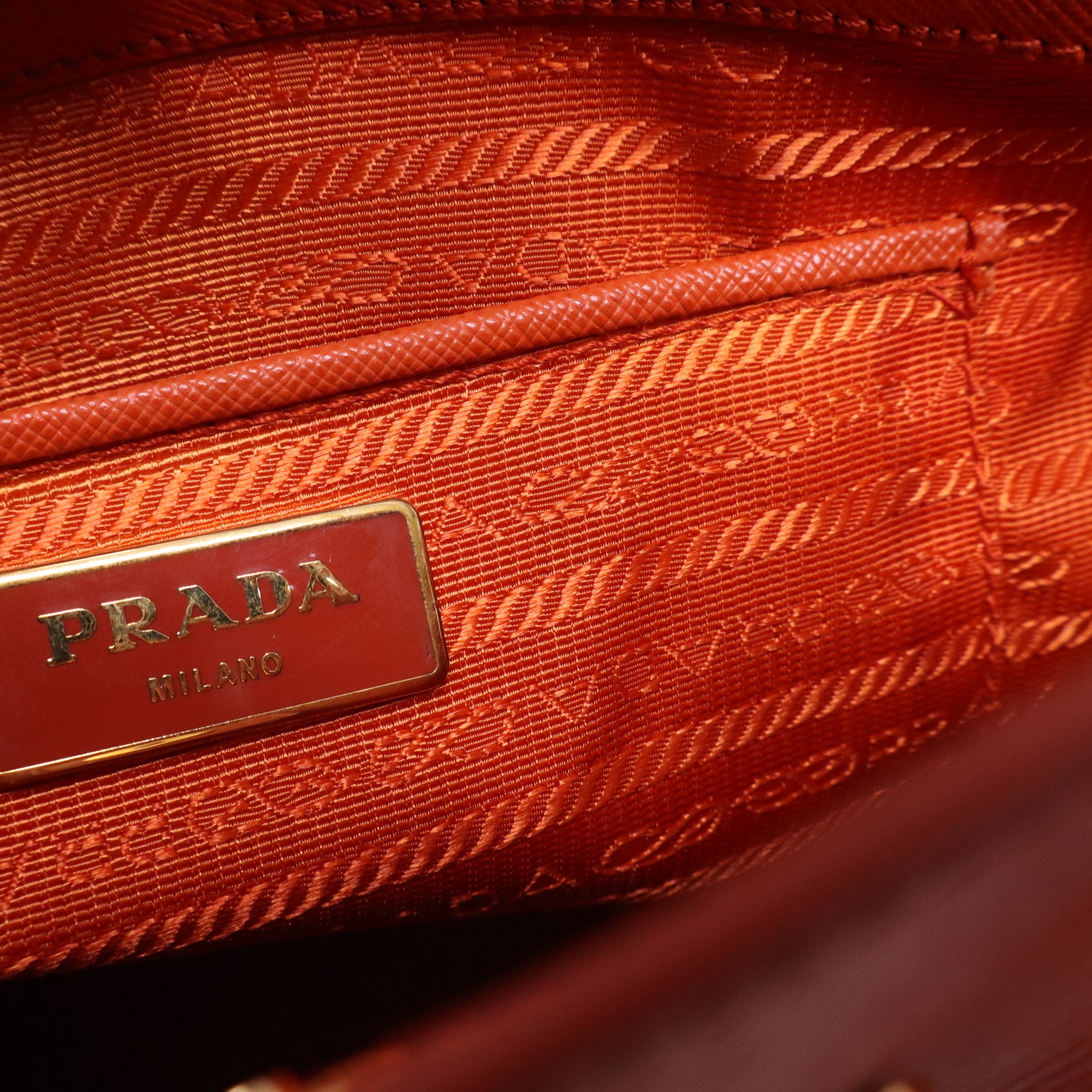 Orange Saffiano Lux Leather Large Gardener's Tote  B21751