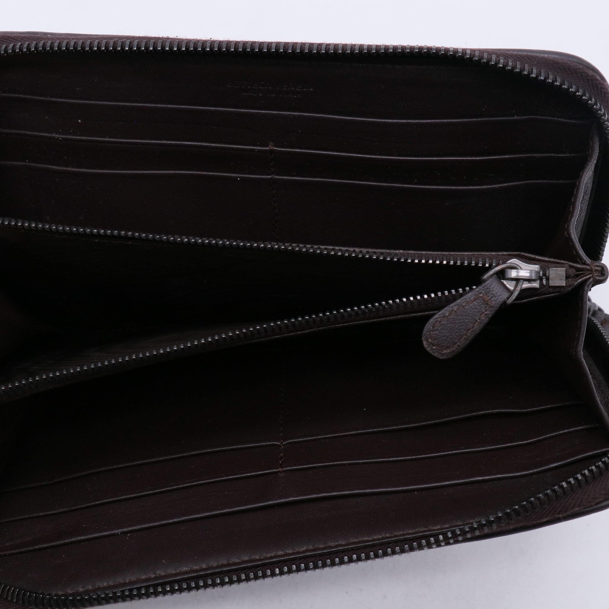 Bottega Veneta Intrecciato Leather Zip Around Wallet W21207
