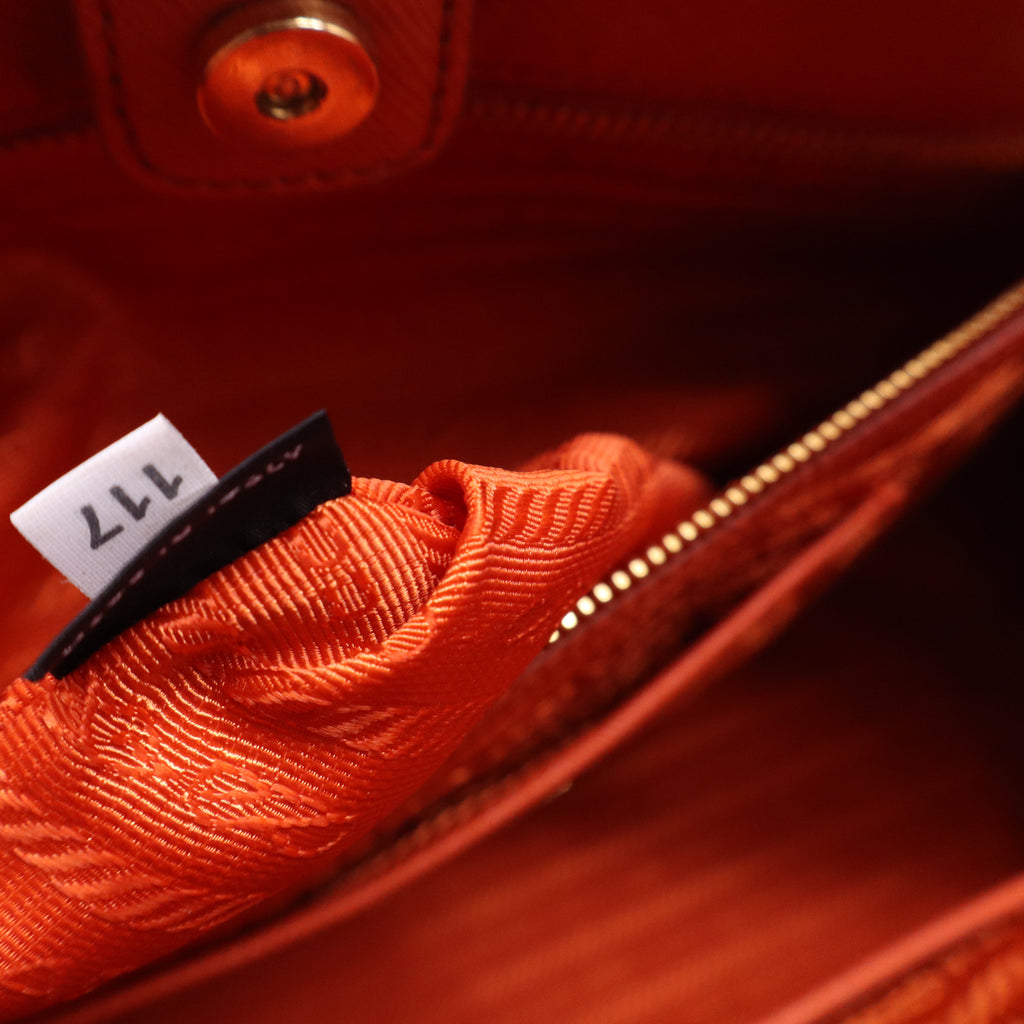 Orange Saffiano Lux Leather Large Gardener's Tote  B21751