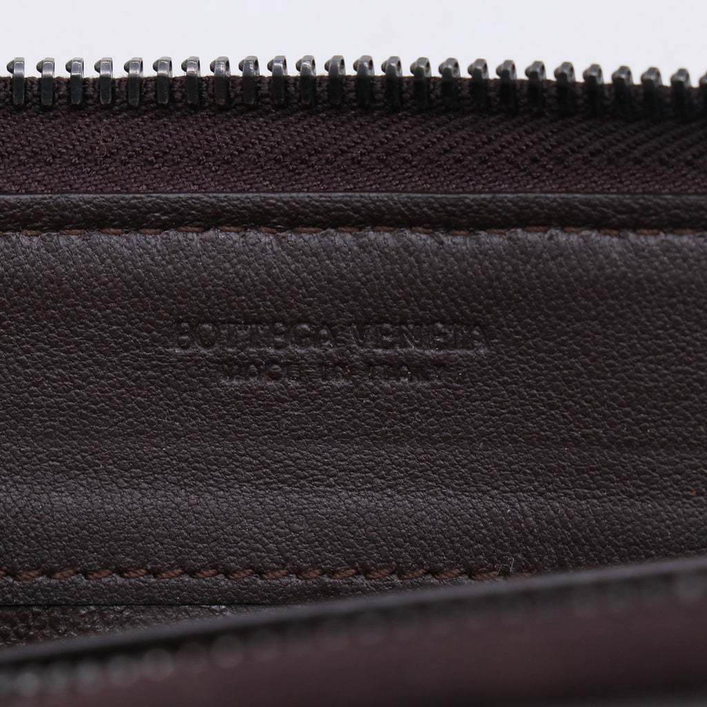 Bottega Veneta Intrecciato Leather Zip Around Wallet W21207