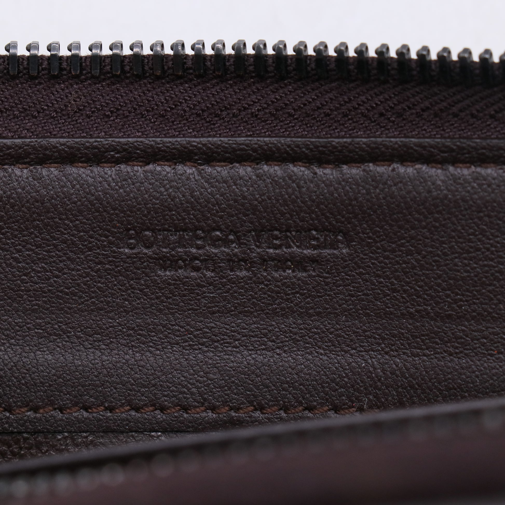 Bottega Veneta Intrecciato Leather Zip Around Wallet W21207