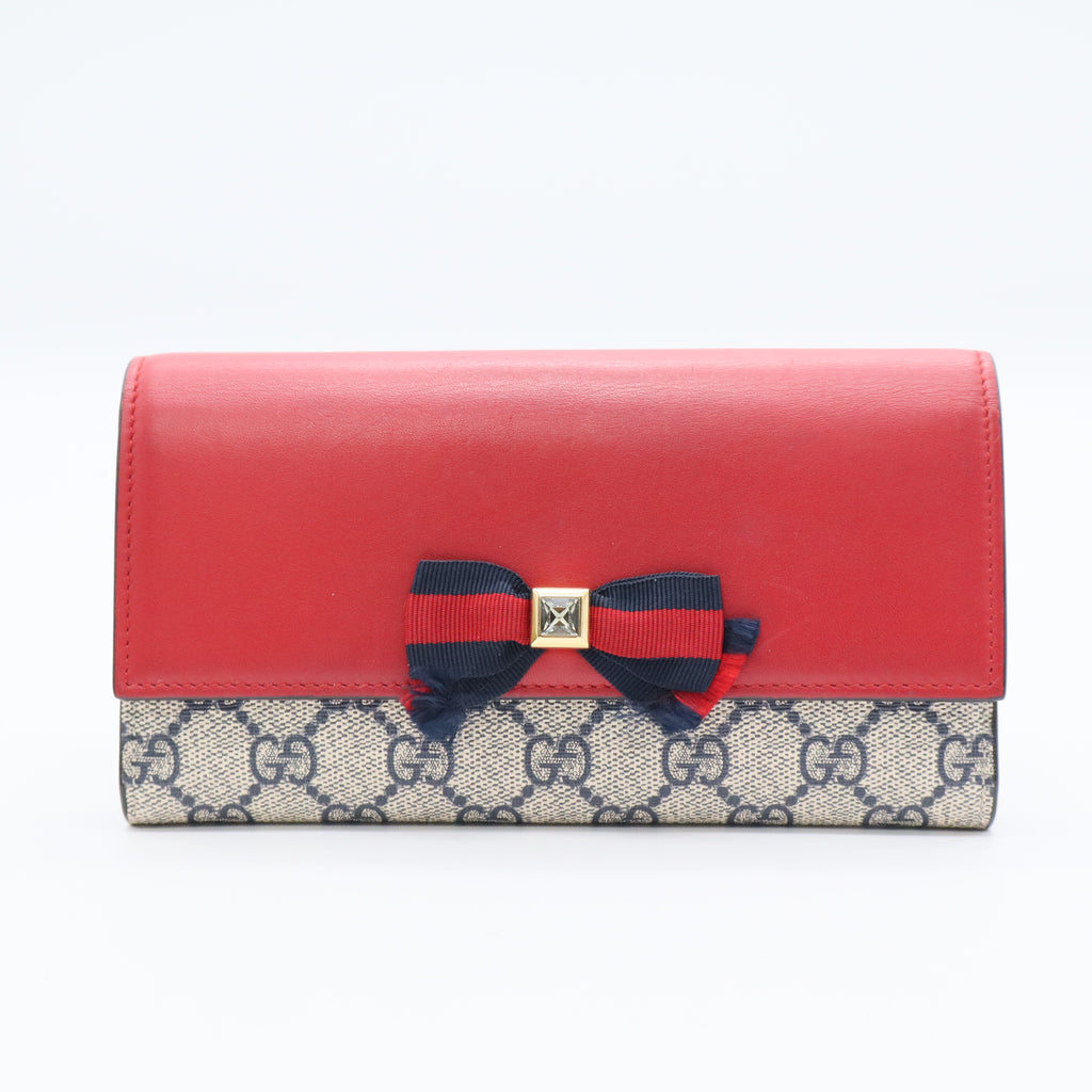 Bow Continental Wallet GG Coated Canvas and Leather W20659