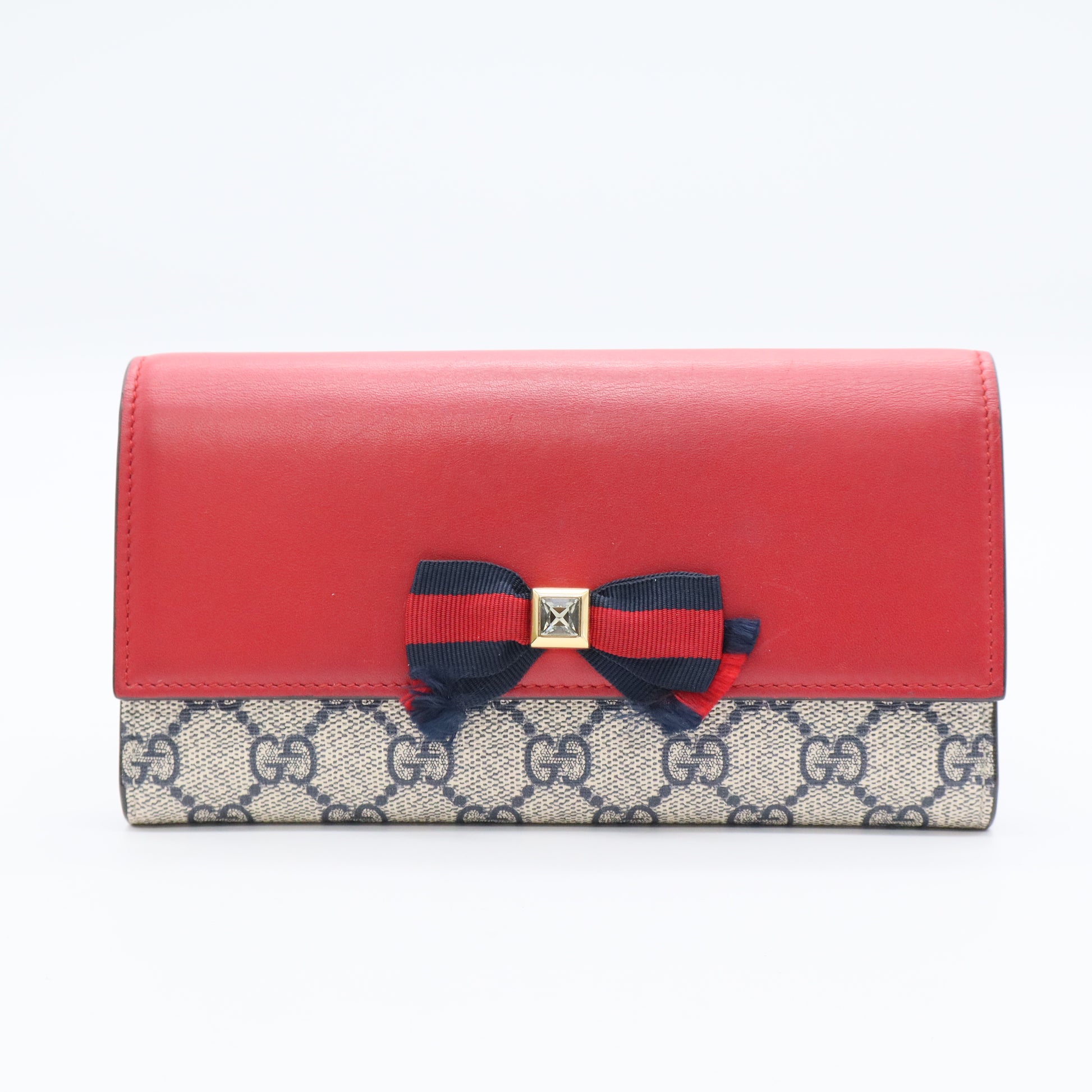 Bow Continental Wallet GG Coated Canvas and Leather W20659