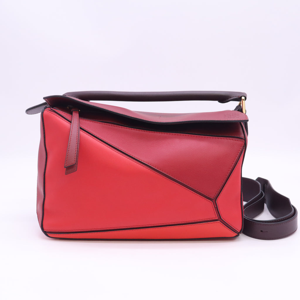Loewe Puzzle Large Red Multitone Leather Bag B24437