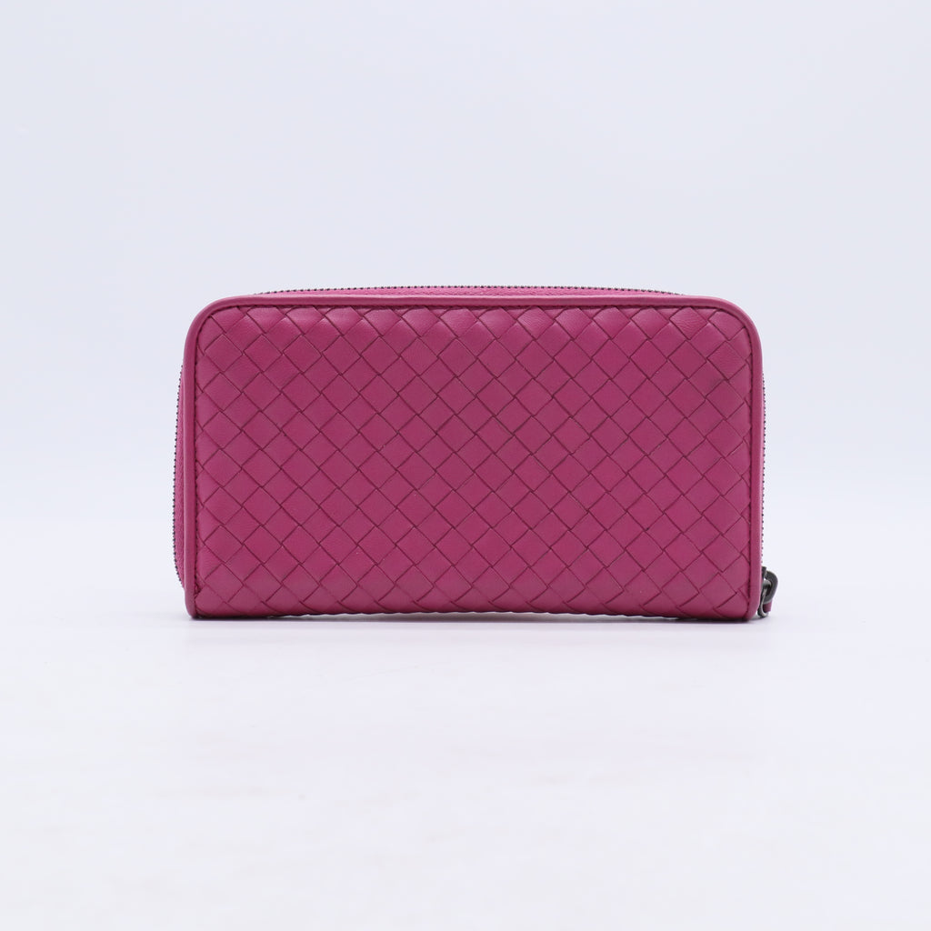 Bottega Veneta Intrecciato Nappa Leather Zip Around Wallet W21087