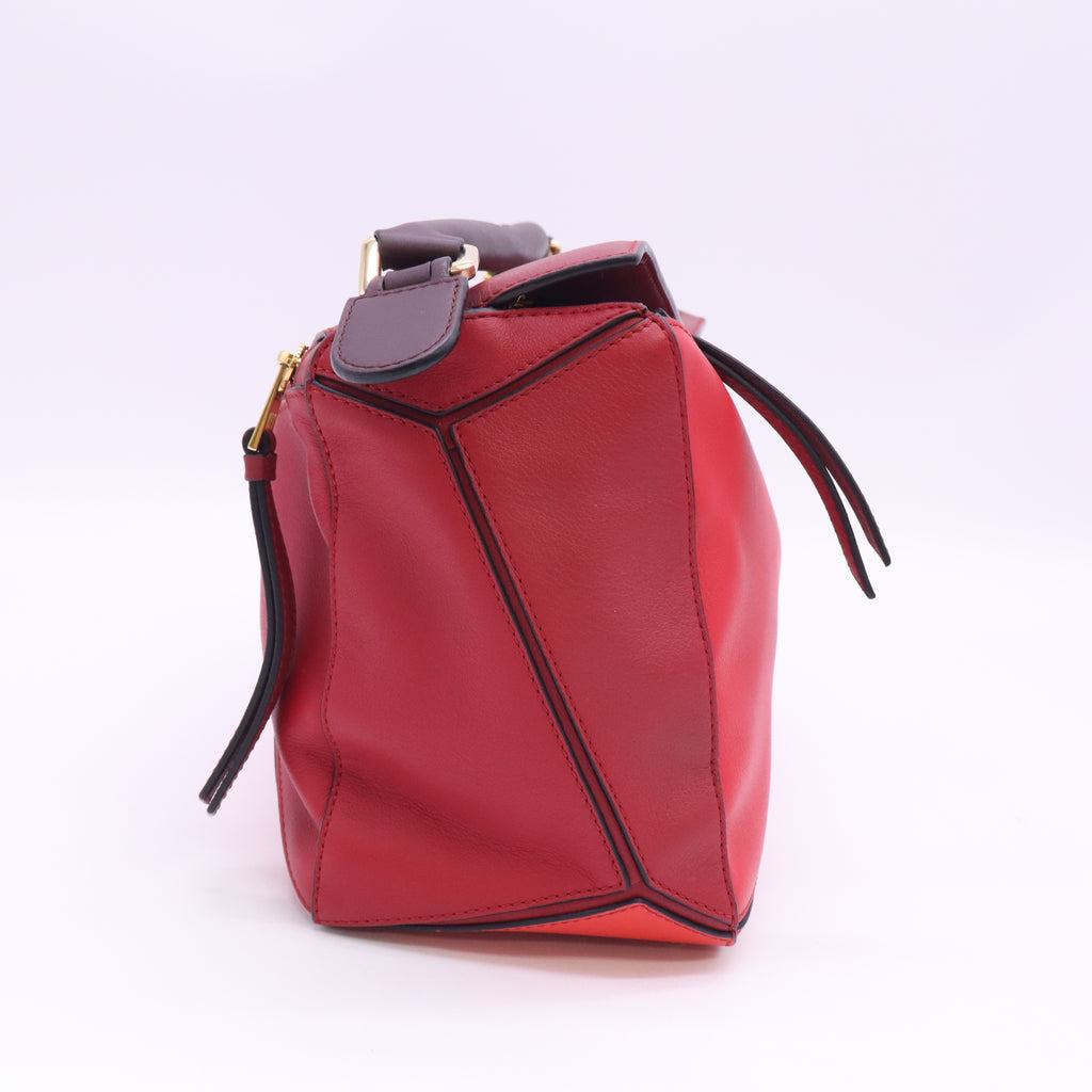 Loewe Puzzle Large Red Multitone Leather Bag B24437