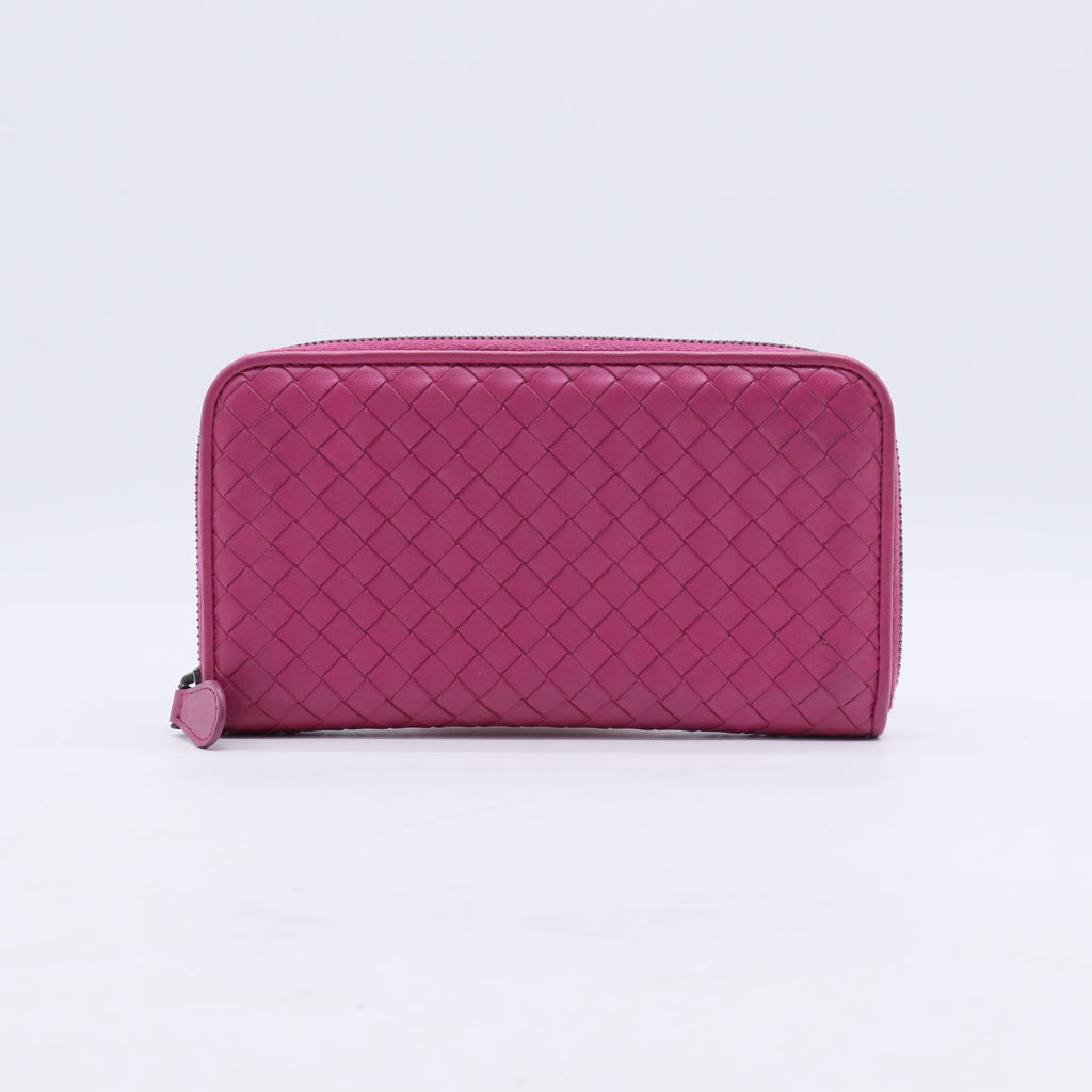 Bottega Veneta Intrecciato Nappa Leather Zip Around Wallet W21087
