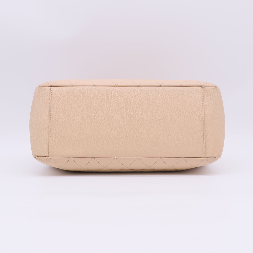 Caviar Quilted Grand Shopping Tote GST Beige Clair B23669