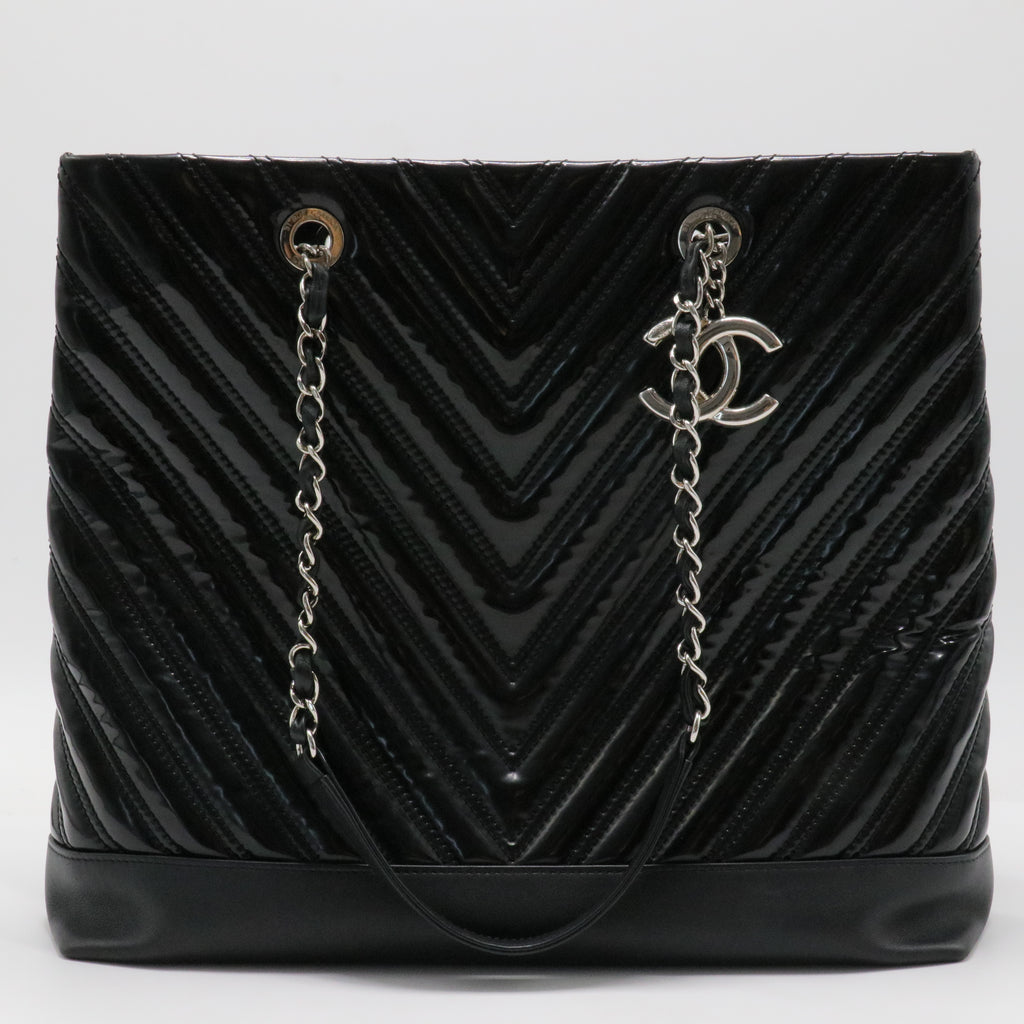 CC Charm Tote Chevron Patent Medium