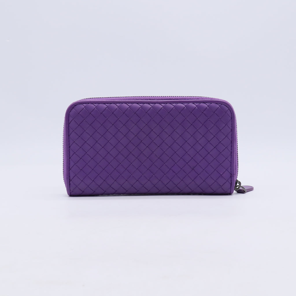 Bottega Veneta Intrecciato Leather Zip Around Wallet W20973