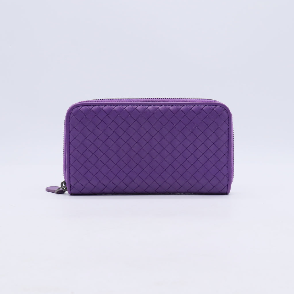 Bottega Veneta Intrecciato Leather Zip Around Wallet W20973