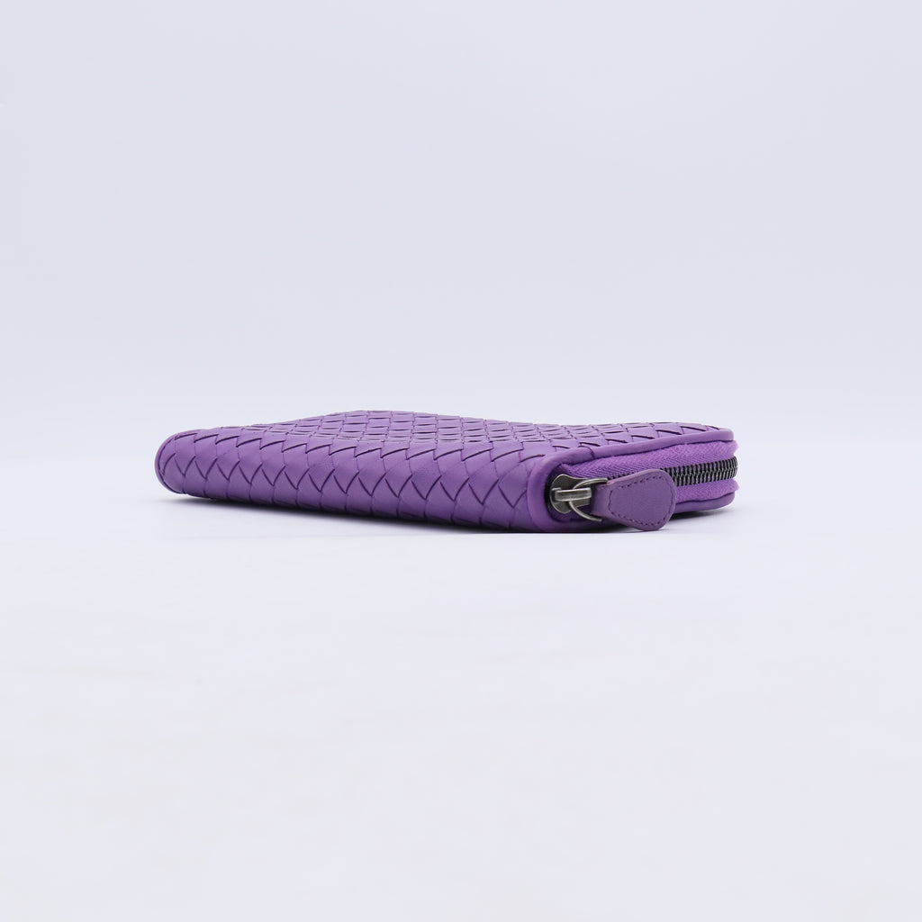 Bottega Veneta Intrecciato Leather Zip Around Wallet W20973