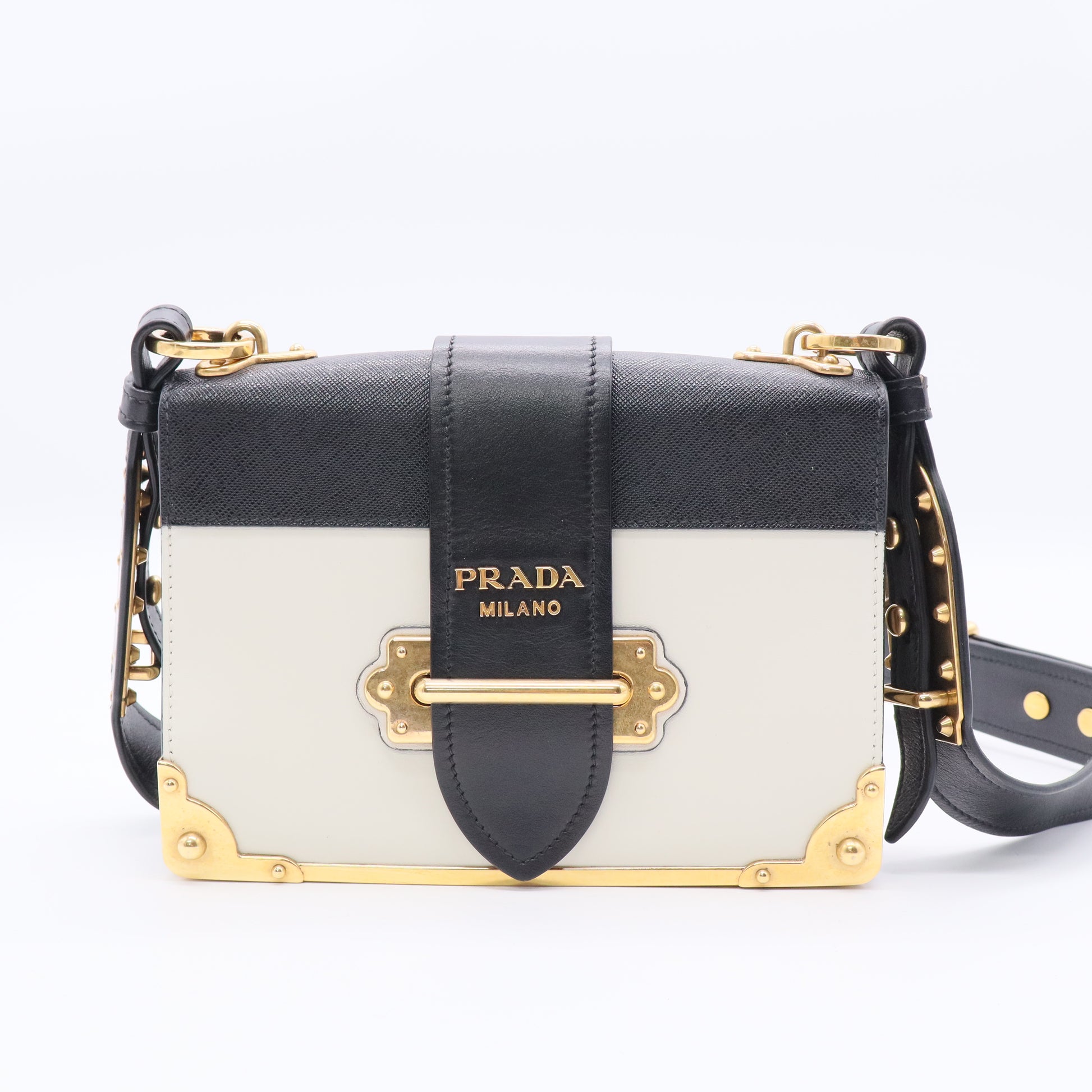 City Calf Saffiano Cahier Bag Talco Black