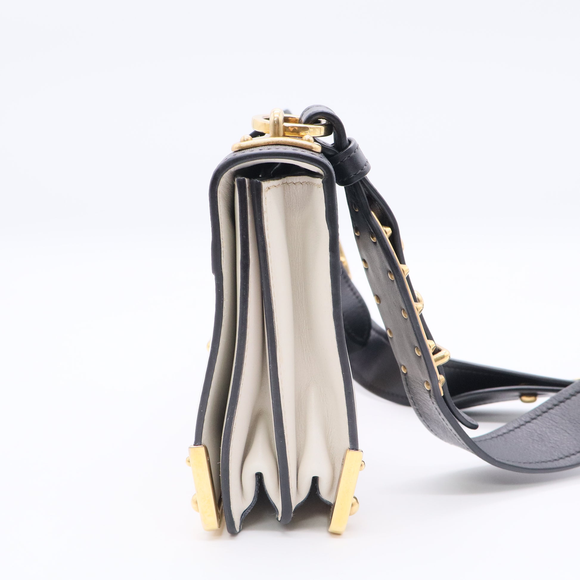 City Calf Saffiano Cahier Bag Talco Black