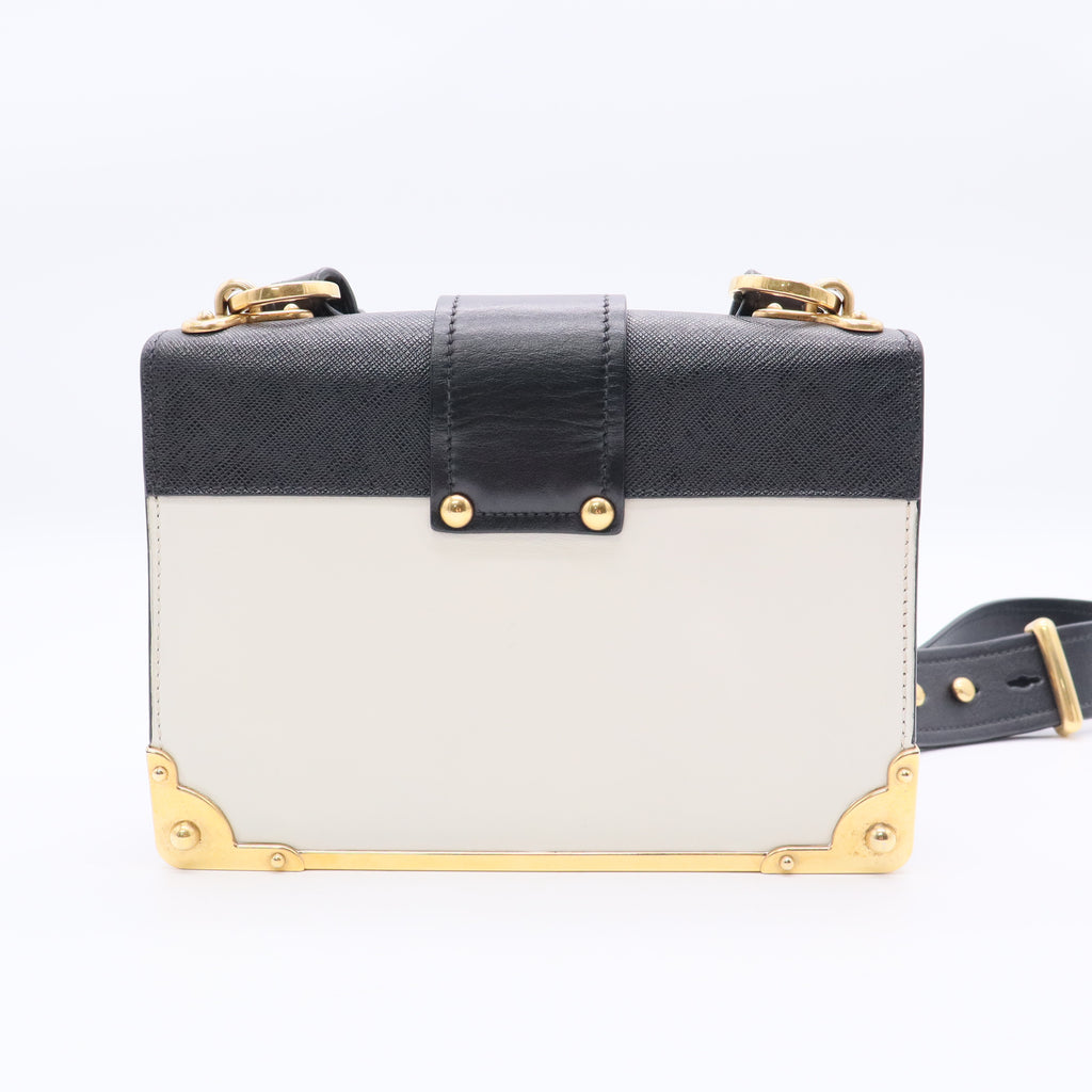 City Calf Saffiano Cahier Bag Talco Black