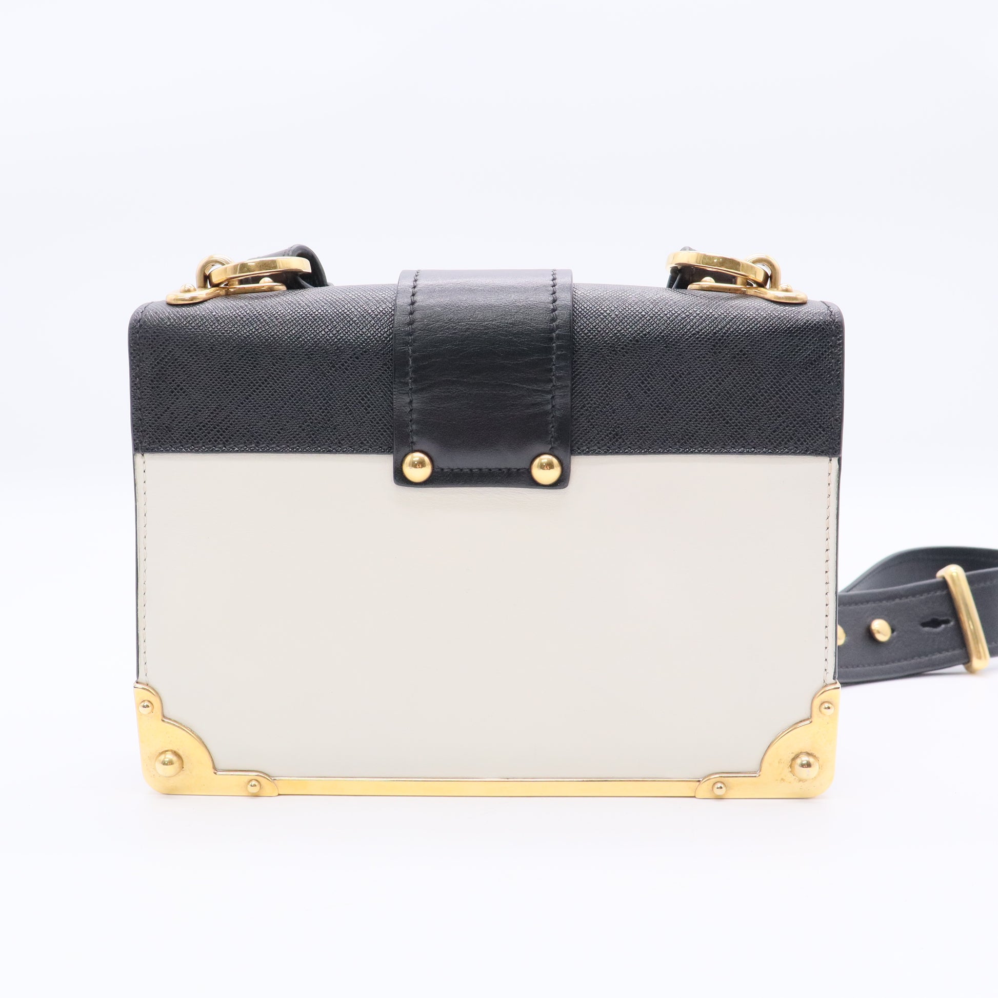 City Calf Saffiano Cahier Bag Talco Black
