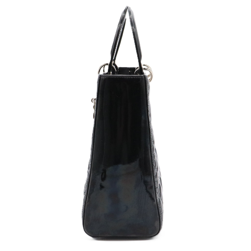 Black Patent Leather Large Lady Dior