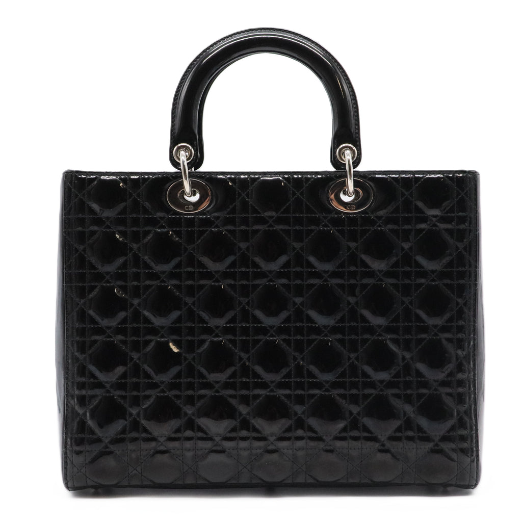 Black Patent Leather Large Lady Dior