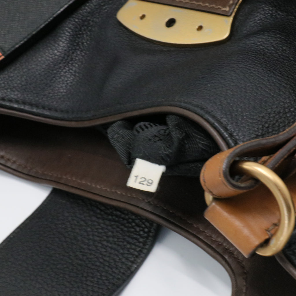 Black/Brown Leather Satchel