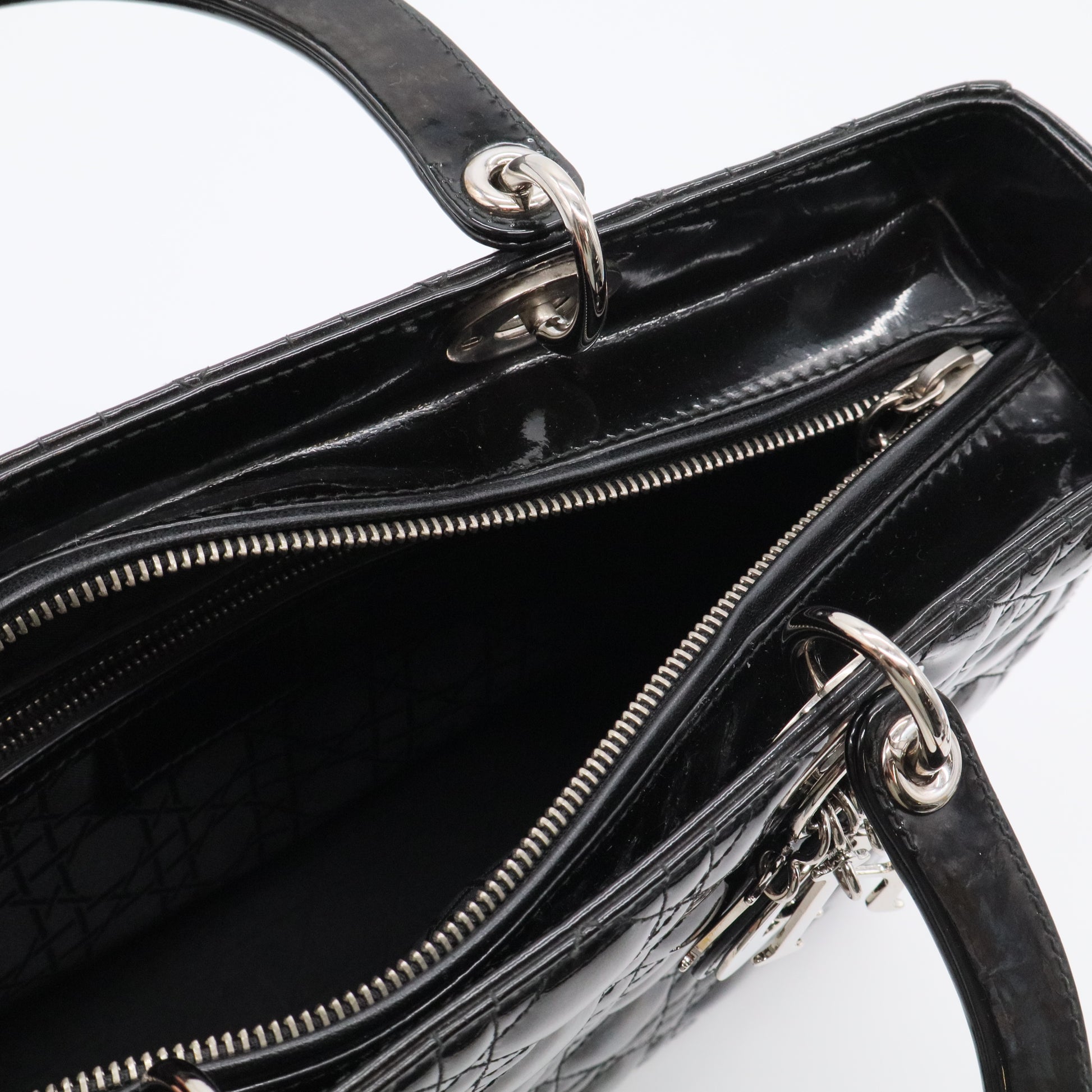 Black Patent Leather Large Lady Dior