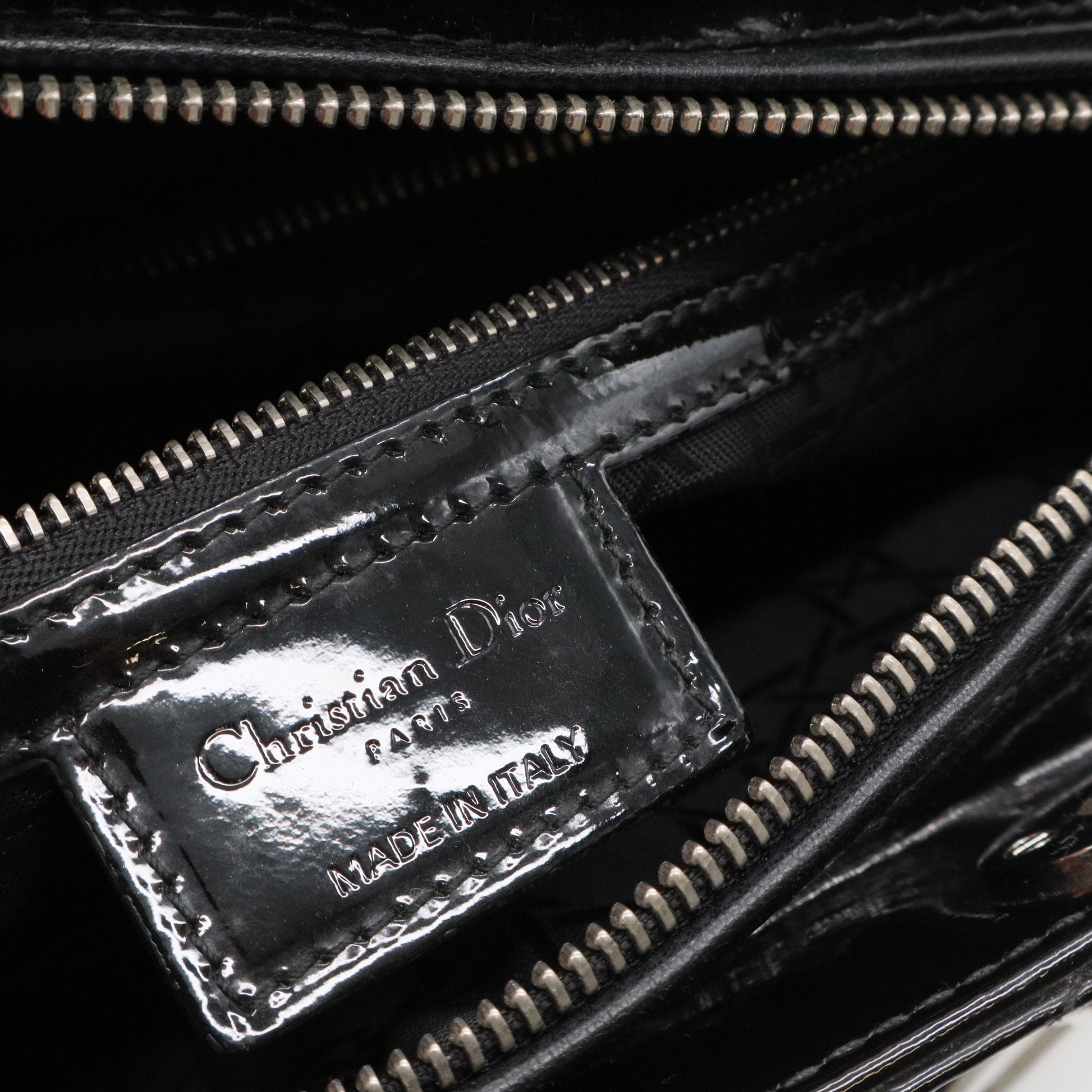 Black Patent Leather Large Lady Dior