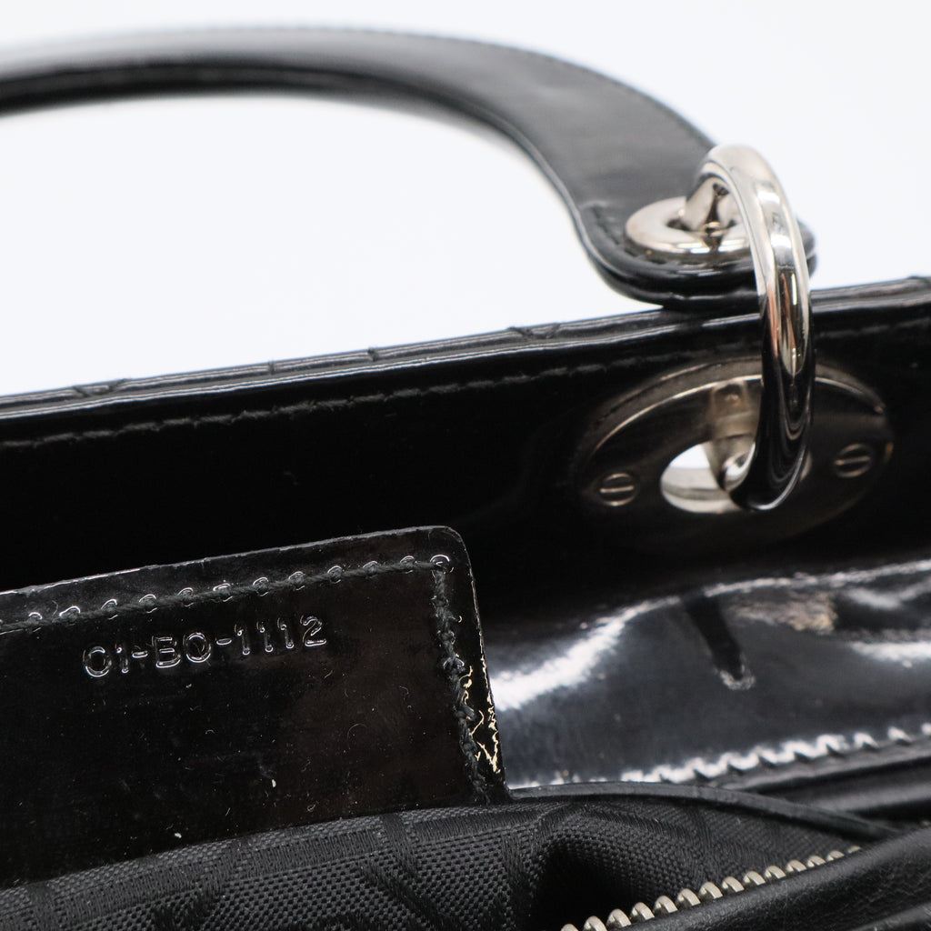 Black Patent Leather Large Lady Dior